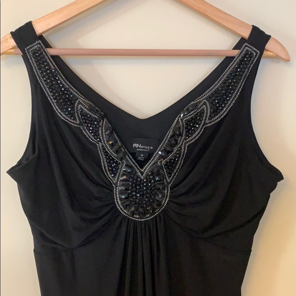 Black evening cocktail dress